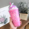 Cute Ice Cream Design Straw Glass/Cup