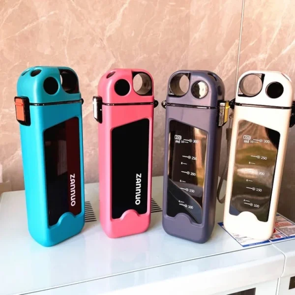 350ml Square Plastic Water Bottle - Group