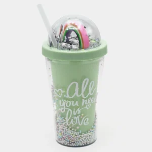 Fancy Rainbow Straw Glass/Cup