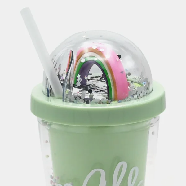 Fancy Rainbow Straw Glass/Cup