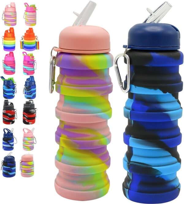 squishy water bottle Pink+Blue