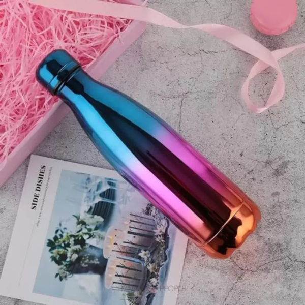 Shiny Rainbow Gradient Stainless Steel Water Bottle - 1000ml