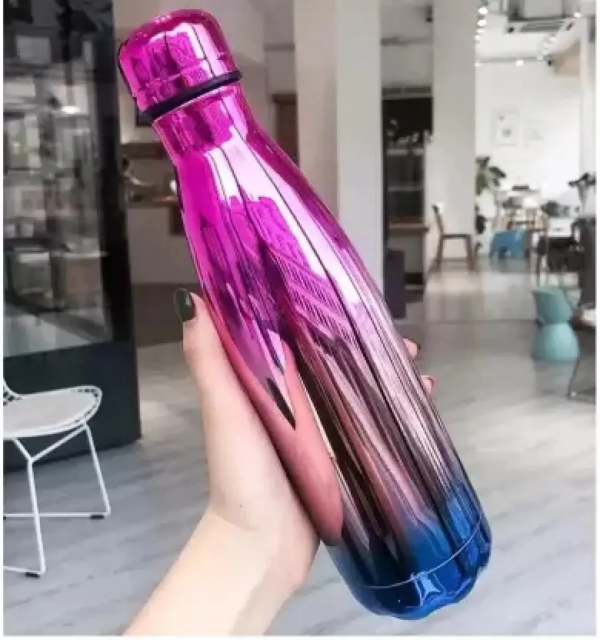 Shiny Rainbow Gradient Stainless Steel Water Bottle - 1000ml